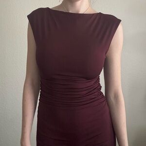 H&M Burgundy Midi Dress ♥️